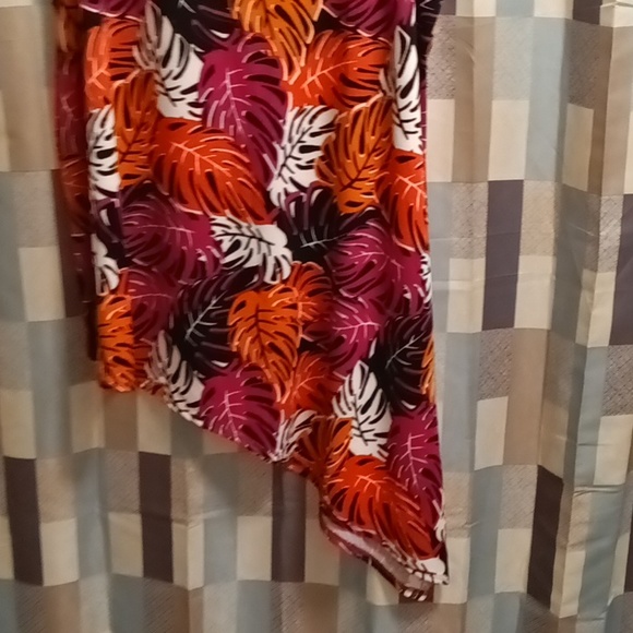 FINAL PRICE NWOT ANTTHONY orange multi-colored sleeveless assymetrical blouse M - Picture 5 of 5